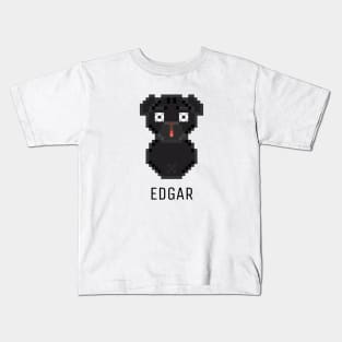 Pug Edgar Black Kids T-Shirt